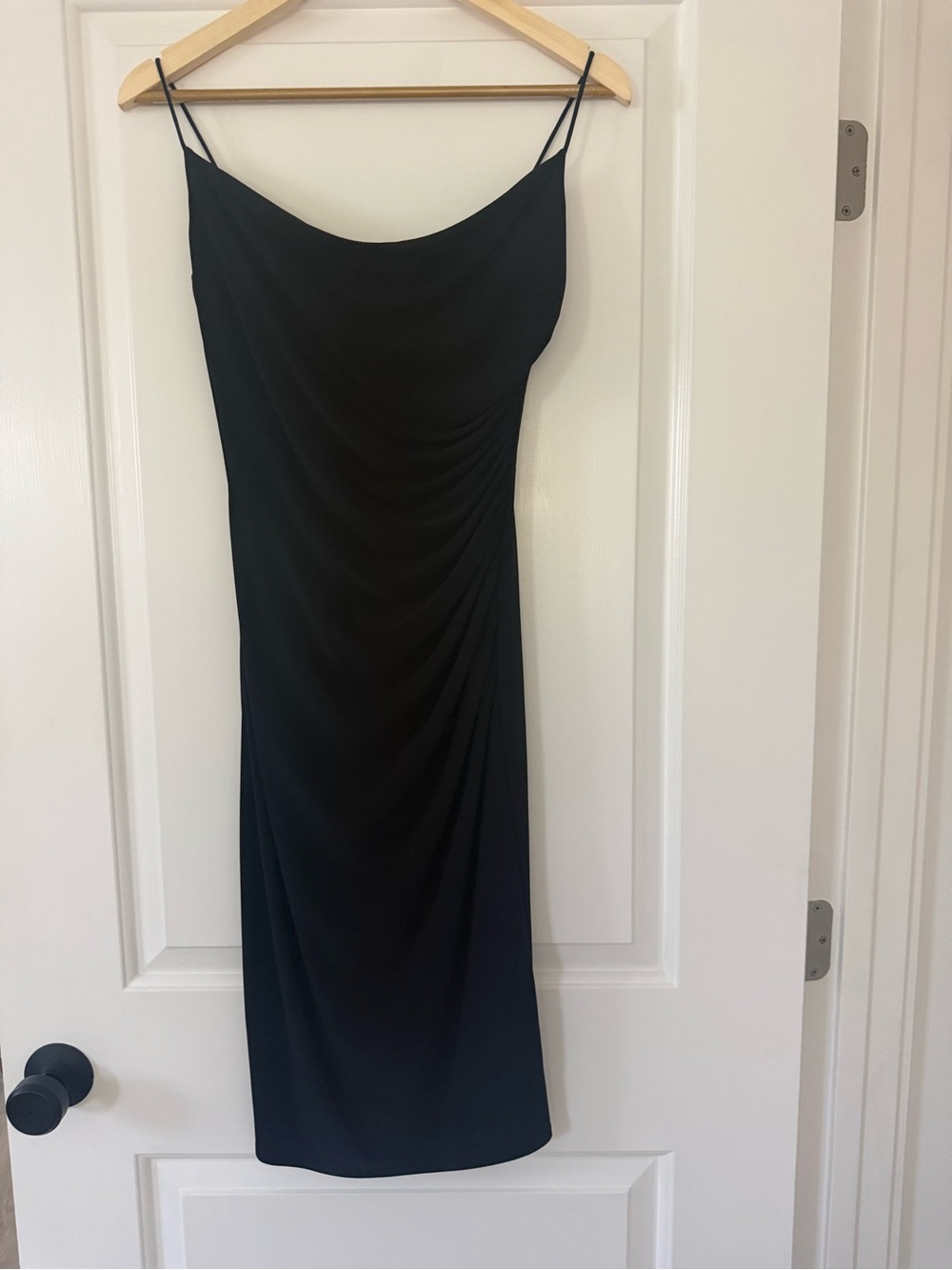 Laundry By Shelli Segal Black Cowl Neck Slip Midi Dress